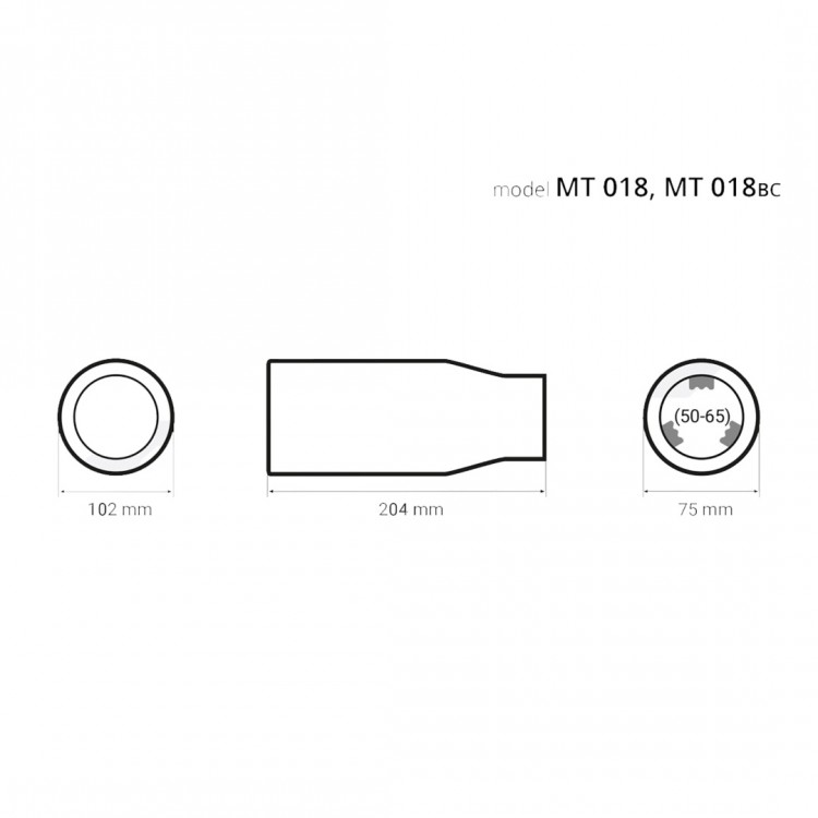 ΑΚΡΟ ΕΞΑΤΜΙΣΗΣ MT-018 50-65mm - ΣΤΡΟΓΓΥΛΟ AMIO – 1 ΤΕΜ. ΑΚΡΟ ΕΞΑΤΜΙΣΗΣ MT-018 50-65mm - ΣΤΡΟΓΓΥΛΟ AMIO – 1 ΤΕΜ.