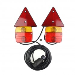 Amio – Φανάρια Τρέιλερ Μαγνητικά 12V με 7-PIN ISO & Ανακλαστικά Τρίγωνα για Ασφαλή Σήμανση & Ορατότητα – 2 Τεμ. (02095/AM)