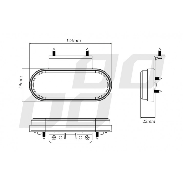 ΦΩΣ ΟΓΚΟΥ ΦΟΡΤΗΓΟΥ LED ΠΟΡΤΟΚΑΛΙ ΟΒΑΛ 10-30V 124x49x22mm ΑΔΙΑΒΡΟΧΟ OM-01-O AMIO 1ΤΕΜ.