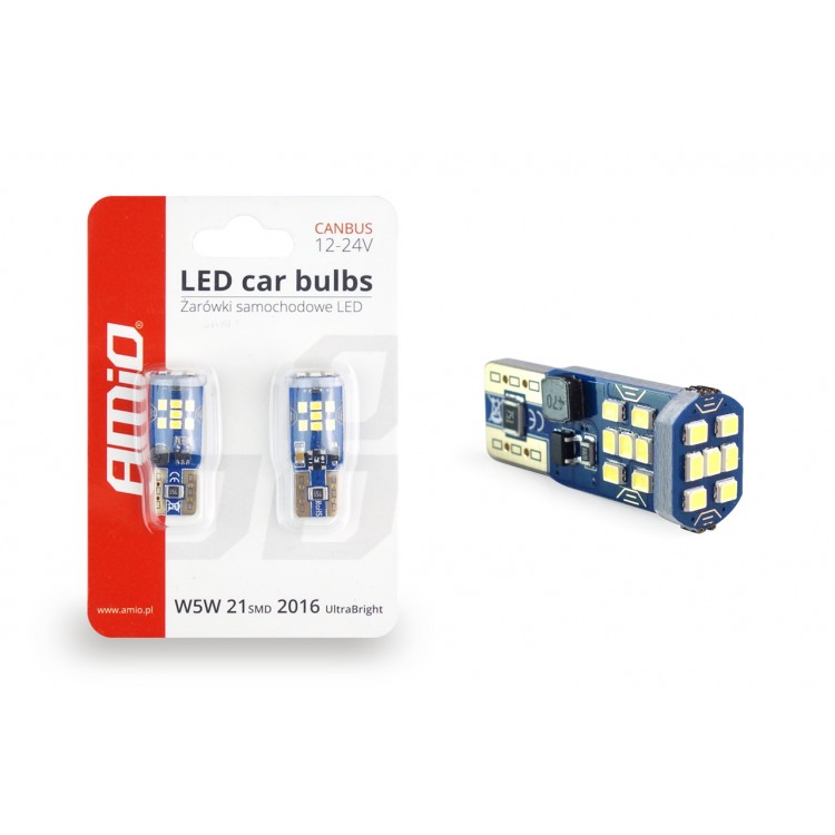 T10 W5W 12/24V LED 21xSMD ULTRABRIGHT 2016 CAN-BUS ΛΕΥΚΟ 2ΤΕΜ. T10 W5W 12/24V LED 21xSMD ULTRABRIGHT 2016 CAN-BUS ΛΕΥΚΟ 2ΤΕΜ.