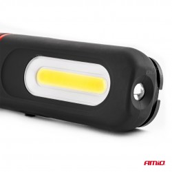 Amio - ΦΑΚΟΣ ΕΡΓΑΣΙΑΣ ΧΕΙΡΟΣ ΜΕ ΓΑΝΤΖΟ/ΜΑΓΝΗΤΗ MICRO USB COB+XPE LED 1200mAh 31x42x154mm - 1 τεμ. (02818/AM)