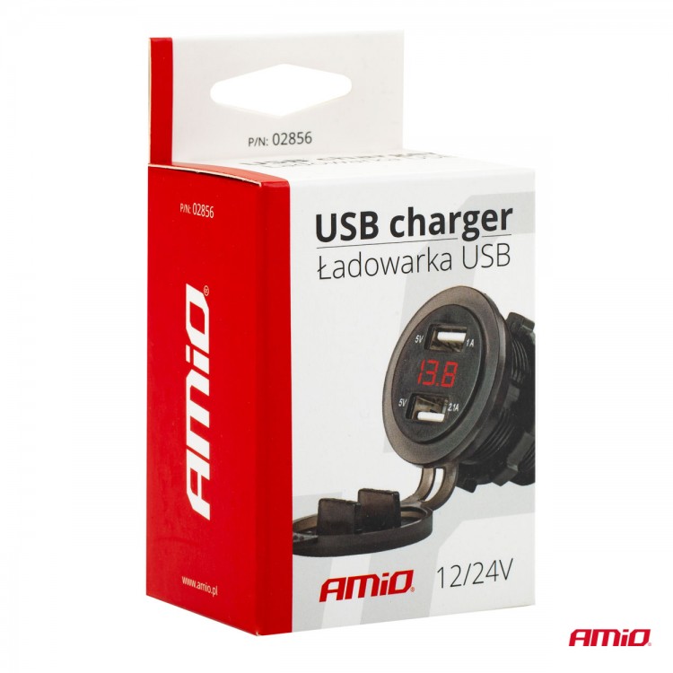 Amio - ΠΡΙΖΑ ΦΟΡΤΙΣΗΣ ΜΕ 2 ΘΥΡΕΣ USB ΨΗΦΙΑΚΟ ΒΟΛΤΟΜΕΤΡΟ ΜΕ ΚΑΠΑΚΙ ΜΑΥΡΗ 12/24V 5V 3.1A MOD-6 -1 ΤΕΜ. (02856/AM) Amio - ΠΡΙΖΑ ΦΟΡΤΙΣΗΣ ΜΕ 2 ΘΥΡΕΣ USB ΨΗΦΙΑΚΟ ΒΟΛΤΟΜΕΤΡΟ ΜΕ ΚΑΠΑΚΙ ΜΑΥΡΗ 12/24V 5V 3.1A MOD-6 -1 ΤΕΜ. (02856/AM)