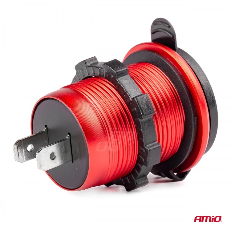 Amio - ΠΡΙΖΑ ΦΟΡΤΙΣΗΣ ΜΕ 2 ΘΥΡΕΣ USB + TYPE C ΚΑΙ ΚΑΠΑΚΙ ΚΟΚΚΙΝΗ 12/24V 5-12V 3.0A QUICK CHARGER MOD-09 -1 ΤΕΜ. (02859/AM) Amio - ΠΡΙΖΑ ΦΟΡΤΙΣΗΣ ΜΕ 2 ΘΥΡΕΣ USB + TYPE C ΚΑΙ ΚΑΠΑΚΙ ΚΟΚΚΙΝΗ 12/24V 5-12V 3.0A QUICK CHARGER MOD-09 -1 ΤΕΜ. (02859/AM)