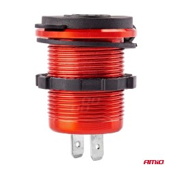 Amio - ΠΡΙΖΑ ΦΟΡΤΙΣΗΣ ΜΕ 2 ΘΥΡΕΣ USB ΚΑΙ ΚΑΠΑΚΙ ΚΟΚΚΙΝΗ/ΜΑΥΡΗ 12/24V 5V 3.1A MOD-10 - 1 τεμ. (02860/AM)