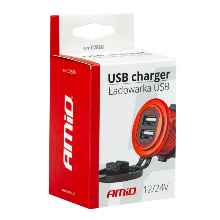 Amio - ΠΡΙΖΑ ΦΟΡΤΙΣΗΣ ΜΕ 2 ΘΥΡΕΣ USB ΚΑΙ ΚΑΠΑΚΙ ΚΟΚΚΙΝΗ/ΜΑΥΡΗ 12/24V 5V 3.1A MOD-10 - 1 τεμ. (02860/AM) Amio - ΠΡΙΖΑ ΦΟΡΤΙΣΗΣ ΜΕ 2 ΘΥΡΕΣ USB ΚΑΙ ΚΑΠΑΚΙ ΚΟΚΚΙΝΗ/ΜΑΥΡΗ 12/24V 5V 3.1A MOD-10 - 1 τεμ. (02860/AM)