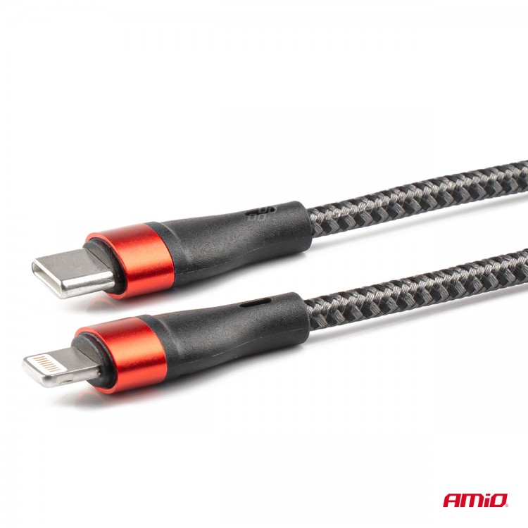 Amio - ΚΑΛΩΔΙΟ ΦΟΡΤΙΣΗΣ ΚΑΙ ΣΥΓΧΡΟΝΙΣΜΟΥ USB TYPE C ΣΕ APPLE LIGHTNING 100cm 2.4A UC-17 - 1 ΤΕΜ. (02929/AM) Amio - ΚΑΛΩΔΙΟ ΦΟΡΤΙΣΗΣ ΚΑΙ ΣΥΓΧΡΟΝΙΣΜΟΥ USB TYPE C ΣΕ APPLE LIGHTNING 100cm 2.4A UC-17 - 1 ΤΕΜ. (02929/AM)