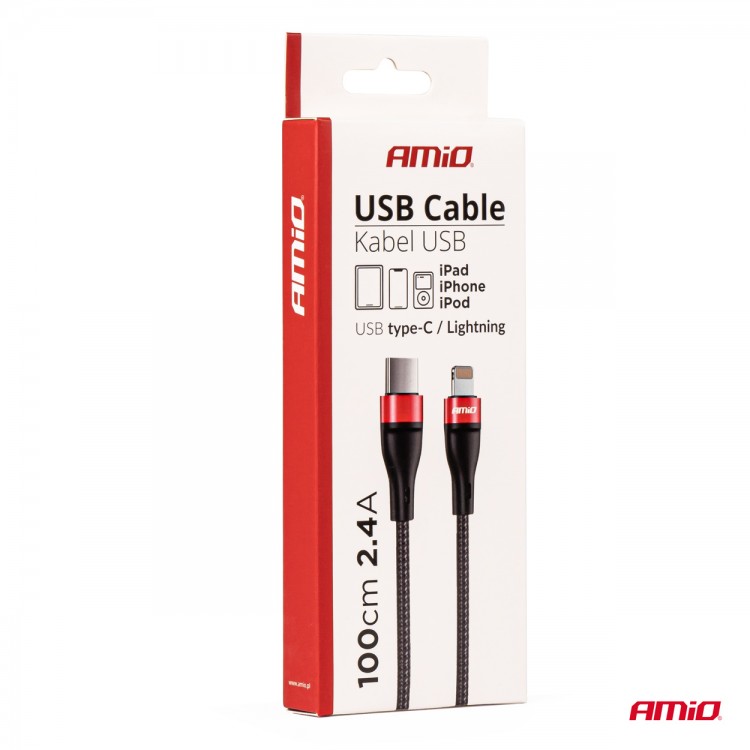 Amio - ΚΑΛΩΔΙΟ ΦΟΡΤΙΣΗΣ ΚΑΙ ΣΥΓΧΡΟΝΙΣΜΟΥ USB TYPE C ΣΕ APPLE LIGHTNING 100cm 2.4A UC-17 - 1 ΤΕΜ. (02929/AM) Amio - ΚΑΛΩΔΙΟ ΦΟΡΤΙΣΗΣ ΚΑΙ ΣΥΓΧΡΟΝΙΣΜΟΥ USB TYPE C ΣΕ APPLE LIGHTNING 100cm 2.4A UC-17 - 1 ΤΕΜ. (02929/AM)