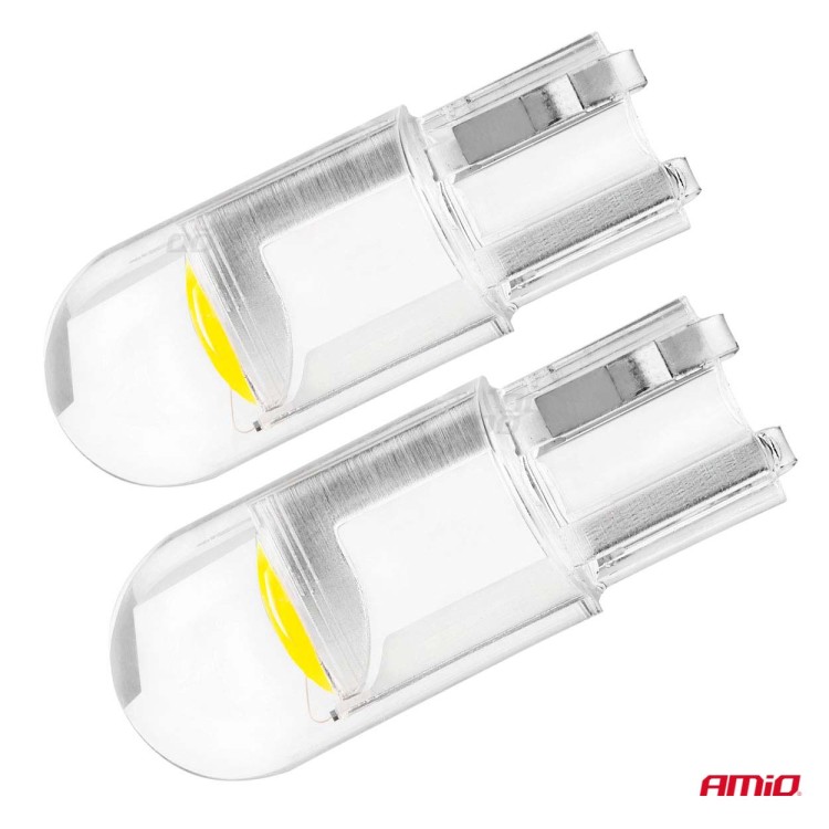 Amio - T10 W5W 12V COB LED ΛΕΥΚΟ ΧΡΩΜΑ CLEAR WHITE 100ΤΕΜ. (02955/AM) Amio - T10 W5W 12V COB LED ΛΕΥΚΟ ΧΡΩΜΑ CLEAR WHITE 100ΤΕΜ. (02955/AM)