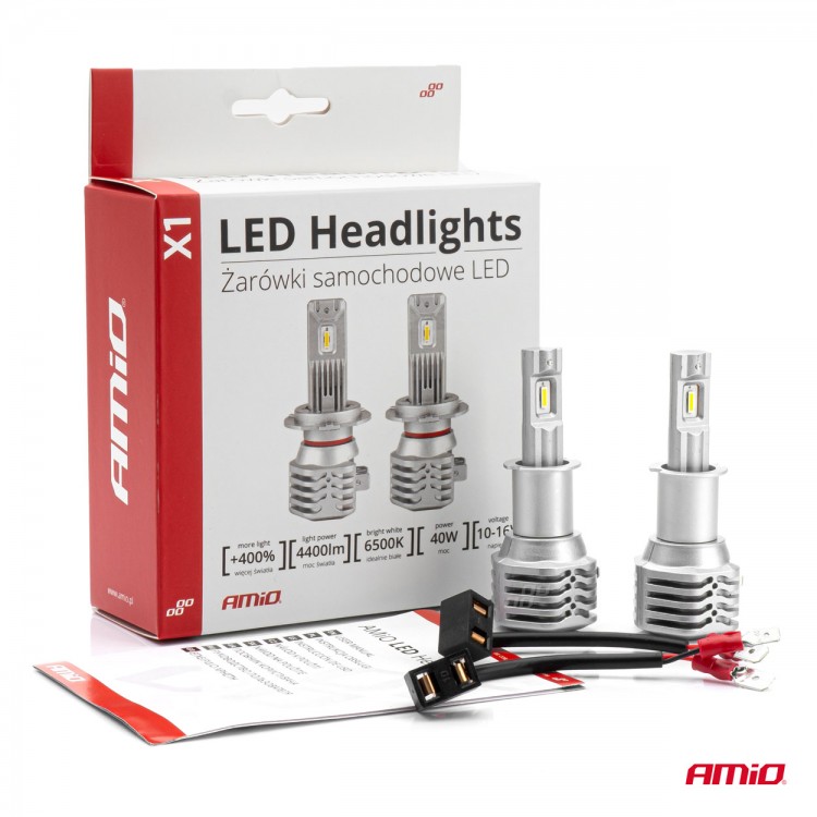 ΛΑΜΠΕΣ LED H3 10-16V 40W 6.500K 4400lm (ΨΥΚΤΡΑ) X1 AMIO - 2ΤΕΜ. ΛΑΜΠΕΣ LED H3 10-16V 40W 6.500K 4400lm (ΨΥΚΤΡΑ) X1 AMIO - 2ΤΕΜ.