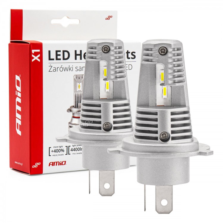 ΛΑΜΠΕΣ LED H4 10-16V 40W 6.500K 4400lm (ΨΥΚΤΡΑ) X1 AMIO - 2ΤΕΜ. ΛΑΜΠΕΣ LED H4 10-16V 40W 6.500K 4400lm (ΨΥΚΤΡΑ) X1 AMIO - 2ΤΕΜ.