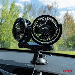 Amio - ΑΝΕΜΙΣΤΗΡΑΣ ΔΙΠΛΟΣ 24V 2χ4''(10,8cm) ΜΕ ΦΙΣ ΑΝΑΠΤΗΡΑ 2 ΤΑΧΥΤΗΤΩΝ ΜΕ ΒΕΝΤΟΥΖΑ PRO SERIES - 1 ΤΕΜ. (03011/AM)