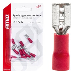 Amio - ΦΙΣΑΚΙΑ ΘΗΛΥΚΑ ΚΟΚΚΙΝΑ FDD1 1,25-187 /10A/ 5,6mm ΑΜΟ - 10 ΤΕΜ. (03061/AM)