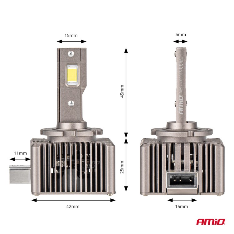 Amio - ΛΑΜΠΕΣ LED D8S 9>16V 70W 6.500K 8600lm (ΜΕ ΨΥΚΤΡΑ) XD SERIES - 2 ΤΕΜ. (03315/AM)