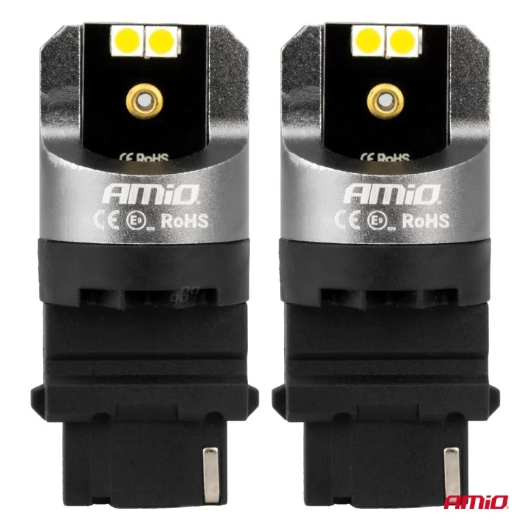 ΛΑΜΠΕΣ P27W 12/24V 6.000K 4SMD LED CAN-BUS ΛΕΥΚΑ PRO SERIES AMIO - 2 ΤΕΜ. ΛΑΜΠΕΣ P27W 12/24V 6.000K 4SMD LED CAN-BUS ΛΕΥΚΑ PRO SERIES AMIO - 2 ΤΕΜ.