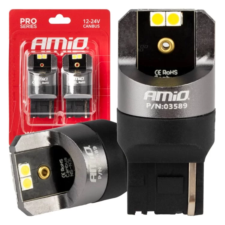 ΛΑΜΠΕΣ W21W 12/24V 6.000K 4SMD LED CAN-BUS ΛΕΥΚΑ PRO SERIES AMIO - 2 ΤΕΜ. ΛΑΜΠΕΣ W21W 12/24V 6.000K 4SMD LED CAN-BUS ΛΕΥΚΑ PRO SERIES AMIO - 2 ΤΕΜ.