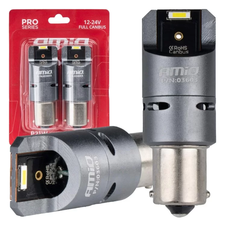 ΛΑΜΠΕΣ P21W BA15S 12/24V 6.000K 2xSMD LED FULL CAN-BUS (ΜΕ ΑΝΕΜΙΣΤΗΡΑΚΙ) ΛΕΥΚΟ PRO SERIES AMIO - 2 ΤΕΜ. ΛΑΜΠΕΣ P21W BA15S 12/24V 6.000K 2xSMD LED FULL CAN-BUS (ΜΕ ΑΝΕΜΙΣΤΗΡΑΚΙ) ΛΕΥΚΟ PRO SERIES AMIO - 2 ΤΕΜ.