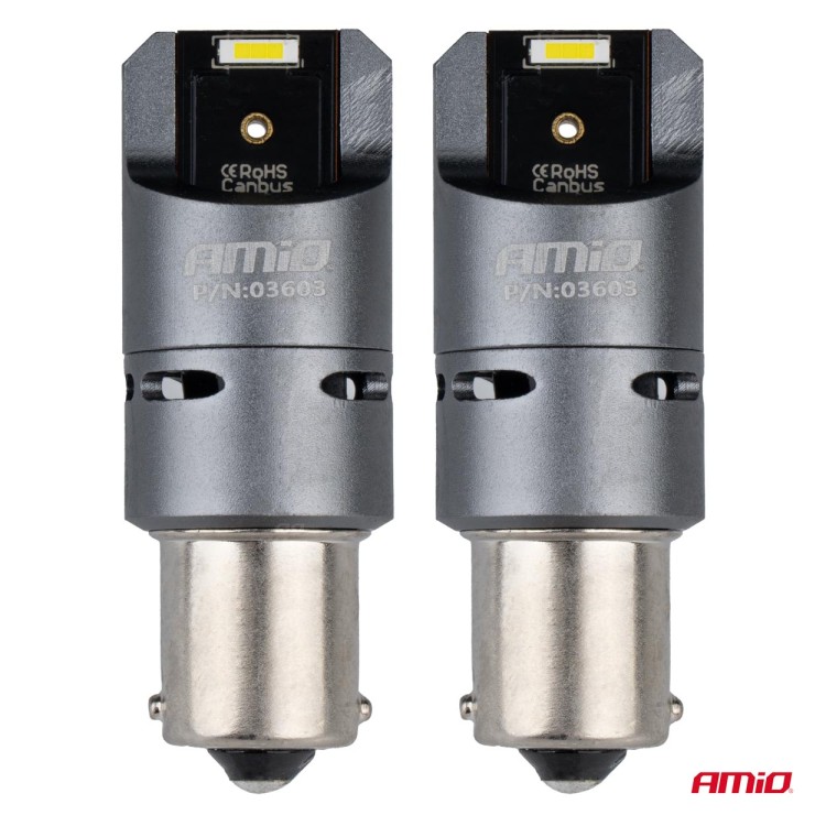 ΛΑΜΠΕΣ P21W BA15S 12/24V 6.000K 2xSMD LED FULL CAN-BUS (ΜΕ ΑΝΕΜΙΣΤΗΡΑΚΙ) ΛΕΥΚΟ PRO SERIES AMIO - 2 ΤΕΜ. ΛΑΜΠΕΣ P21W BA15S 12/24V 6.000K 2xSMD LED FULL CAN-BUS (ΜΕ ΑΝΕΜΙΣΤΗΡΑΚΙ) ΛΕΥΚΟ PRO SERIES AMIO - 2 ΤΕΜ.