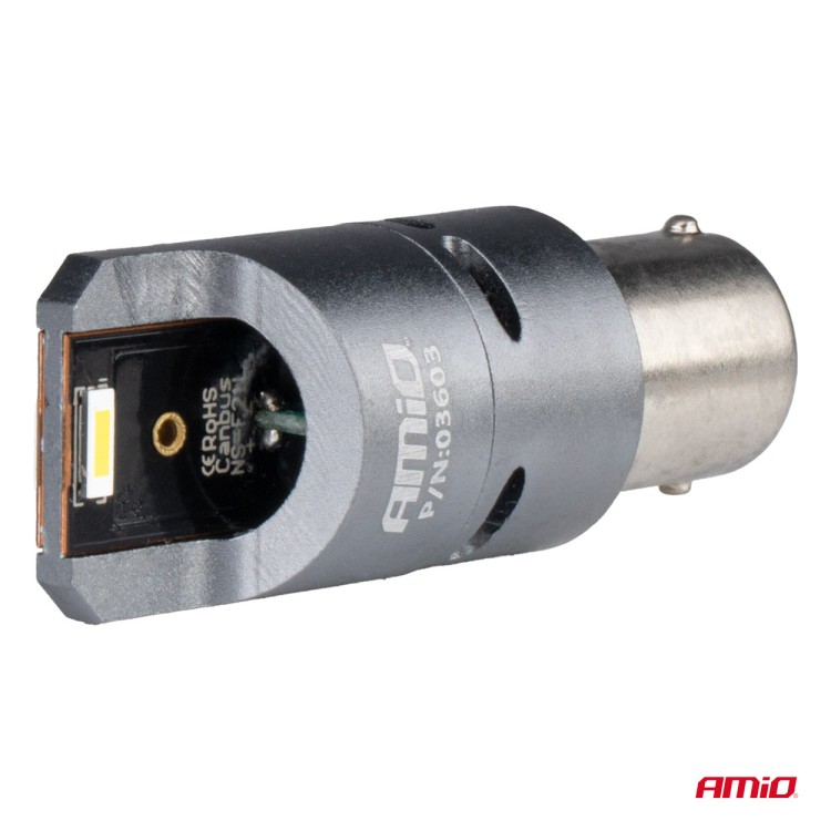 ΛΑΜΠΕΣ P21W BA15S 12/24V 6.000K 2xSMD LED FULL CAN-BUS (ΜΕ ΑΝΕΜΙΣΤΗΡΑΚΙ) ΛΕΥΚΟ PRO SERIES AMIO - 2 ΤΕΜ. ΛΑΜΠΕΣ P21W BA15S 12/24V 6.000K 2xSMD LED FULL CAN-BUS (ΜΕ ΑΝΕΜΙΣΤΗΡΑΚΙ) ΛΕΥΚΟ PRO SERIES AMIO - 2 ΤΕΜ.