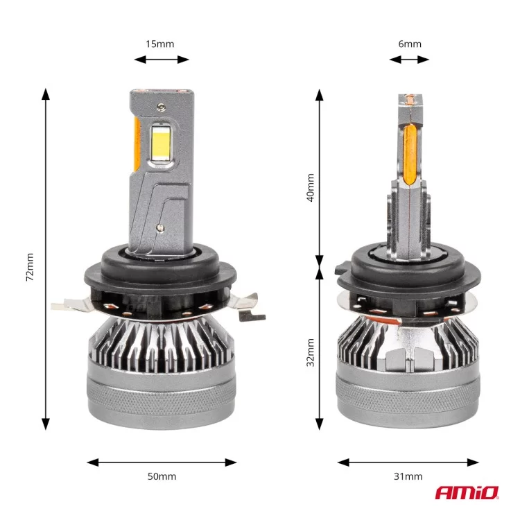 ΛΑΜΠΕΣ H7-1 9>48V 6.500K 4.500lm 50W HP SERIES LED CAN-BUS ΜΕ ΨΥΚΤΡΑ AMIO - 2 Τεμ. ΛΑΜΠΕΣ H7-1 9>48V 6.500K 4.500lm 50W HP SERIES LED CAN-BUS ΜΕ ΨΥΚΤΡΑ AMIO - 2 Τεμ.
