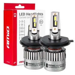 Amio - ΛΑΜΠΕΣ H4 9>16V 6.000K 5.400lm 60W K3 SERIES LED CAN-BUS (ΜΕ ΨΥΚΤΡΑ) - 2 Τεμ. (03682/AM)