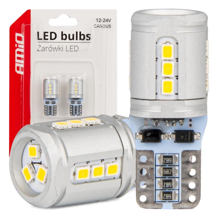 Amio - T10e W5W 12/24V 15x2016 SMD LED CAN-BUS ΛΕΥΚΟ 2ΤΕΜ. (03723/AM) Amio - T10e W5W 12/24V 15x2016 SMD LED CAN-BUS ΛΕΥΚΟ 2ΤΕΜ. (03723/AM)