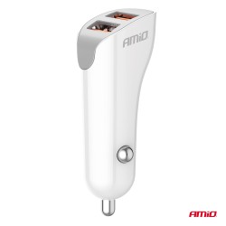 Amio - ΦΟΡΤΙΣΤΗΣ ΑΝΑΠΤΗΡΑ 12/24V ΜΕ 2 ΘΥΡΕΣ 2xUSB 10.5W 5V/2.1A ΛΕΥΚΟ - 1 Τεμ. (03874/AM) Amio - ΦΟΡΤΙΣΤΗΣ ΑΝΑΠΤΗΡΑ 12/24V ΜΕ 2 ΘΥΡΕΣ 2xUSB 10.5W 5V/2.1A ΛΕΥΚΟ - 1 Τεμ. (03874/AM)