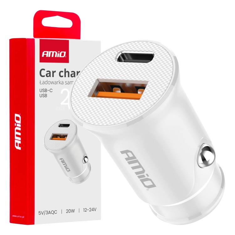 Amio - ΦΟΡΤΙΣΤΗΣ ΑΝΑΠΤΗΡΑ 12/24V ΜΕ 2 ΘΥΡΕΣ USB-C+USB 20W 5V/3AQC ΤΑΧΕΙΑΣ ΦΟΡΤΙΣΗΣ ΛΕΥΚΟΣ - 1 Τεμ. (03877/AM) Amio - ΦΟΡΤΙΣΤΗΣ ΑΝΑΠΤΗΡΑ 12/24V ΜΕ 2 ΘΥΡΕΣ USB-C+USB 20W 5V/3AQC ΤΑΧΕΙΑΣ ΦΟΡΤΙΣΗΣ ΛΕΥΚΟΣ - 1 Τεμ. (03877/AM)