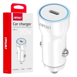 Amio - ΦΟΡΤΙΣΤΗΣ ΑΝΑΠΤΗΡΑ 12/24V ΜΕ 1 ΘΥΡΑ USB-C 20W 5V/3AQC ΤΑΧΕΙΑΣ ΦΟΡΤΙΣΗΣ ΛΕΥΚΟΣ - 1 Τεμ. (03880/AM)