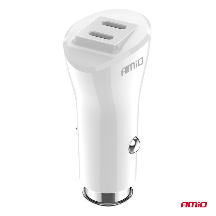 Amio - ΦΟΡΤΙΣΤΗΣ ΑΝΑΠΤΗΡΑ 12/24V ΜΕ 2 ΘΥΡΕΣ 2xUSB-C 40W 5V/3AQC ΤΑΧΕΙΑΣ ΦΟΡΤΙΣΗΣ ΛΕΥΚΟΣ - 1 Τεμ. (03884/AM) Amio - ΦΟΡΤΙΣΤΗΣ ΑΝΑΠΤΗΡΑ 12/24V ΜΕ 2 ΘΥΡΕΣ 2xUSB-C 40W 5V/3AQC ΤΑΧΕΙΑΣ ΦΟΡΤΙΣΗΣ ΛΕΥΚΟΣ - 1 Τεμ. (03884/AM)