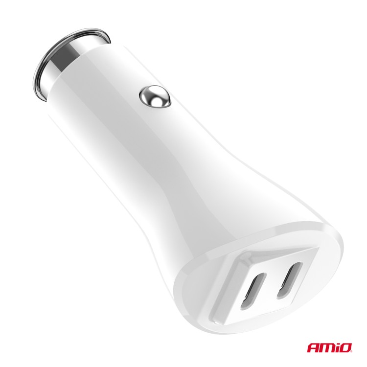 Amio - ΦΟΡΤΙΣΤΗΣ ΑΝΑΠΤΗΡΑ 12/24V ΜΕ 2 ΘΥΡΕΣ 2xUSB-C 40W 5V/3AQC ΤΑΧΕΙΑΣ ΦΟΡΤΙΣΗΣ ΛΕΥΚΟΣ - 1 Τεμ. (03884/AM) Amio - ΦΟΡΤΙΣΤΗΣ ΑΝΑΠΤΗΡΑ 12/24V ΜΕ 2 ΘΥΡΕΣ 2xUSB-C 40W 5V/3AQC ΤΑΧΕΙΑΣ ΦΟΡΤΙΣΗΣ ΛΕΥΚΟΣ - 1 Τεμ. (03884/AM)