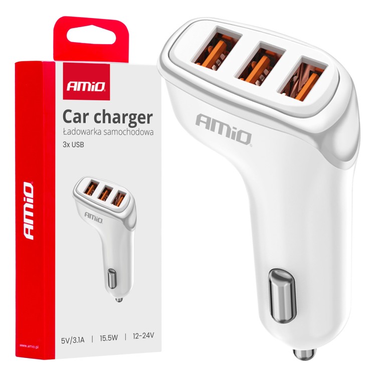 Amio - ΦΟΡΤΙΣΤΗΣ ΑΝΑΠΤΗΡΑ 12/24V ΜΕ 3 ΘΥΡΕΣ 3xUSB 15.5W 5V/3.1A ΛΕΥΚΟΣ - 1 Τεμ. (03885/AM) Amio - ΦΟΡΤΙΣΤΗΣ ΑΝΑΠΤΗΡΑ 12/24V ΜΕ 3 ΘΥΡΕΣ 3xUSB 15.5W 5V/3.1A ΛΕΥΚΟΣ - 1 Τεμ. (03885/AM)