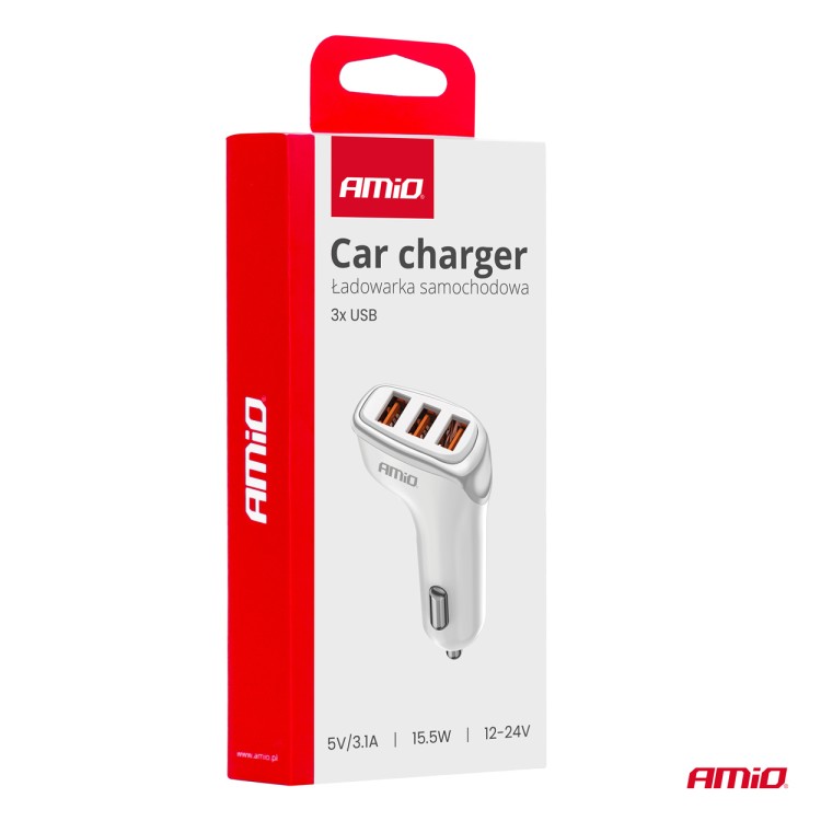 Amio - ΦΟΡΤΙΣΤΗΣ ΑΝΑΠΤΗΡΑ 12/24V ΜΕ 3 ΘΥΡΕΣ 3xUSB 15.5W 5V/3.1A ΛΕΥΚΟΣ - 1 Τεμ. (03885/AM) Amio - ΦΟΡΤΙΣΤΗΣ ΑΝΑΠΤΗΡΑ 12/24V ΜΕ 3 ΘΥΡΕΣ 3xUSB 15.5W 5V/3.1A ΛΕΥΚΟΣ - 1 Τεμ. (03885/AM)