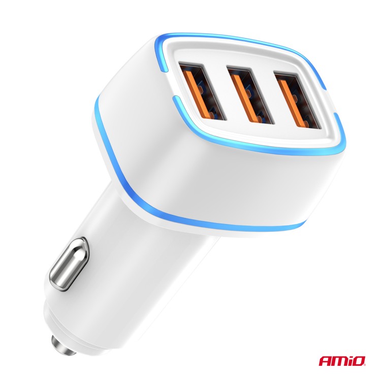 Amio - ΦΟΡΤΙΣΤΗΣ ΑΝΑΠΤΗΡΑ 12/24V ΜΕ 3 ΘΥΡΕΣ 3xUSB 30W 5V/3.0A ΛΕΥΚΟΣ 1 - 1 ΤΕΜ. (03889/AM) Amio - ΦΟΡΤΙΣΤΗΣ ΑΝΑΠΤΗΡΑ 12/24V ΜΕ 3 ΘΥΡΕΣ 3xUSB 30W 5V/3.0A ΛΕΥΚΟΣ 1 - 1 ΤΕΜ. (03889/AM)