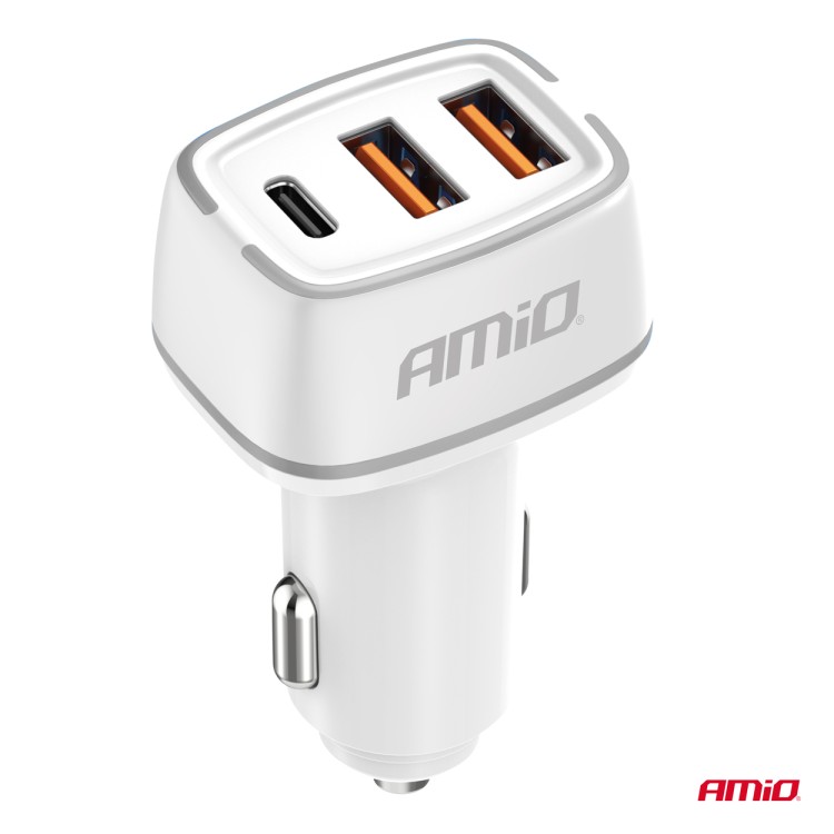 Amio - ΦΟΡΤΙΣΤΗΣ ΑΝΑΠΤΗΡΑ 12/24V ΜΕ 3 ΘΥΡΕΣ USB-C+2xUSB 32W 5V/3AQC ΤΑΧΕΙΑΣ ΦΟΡΤΙΣΗΣ ΛΕΥΚΟΣ - 1 ΤΕΜ. (03890/AM) Amio - ΦΟΡΤΙΣΤΗΣ ΑΝΑΠΤΗΡΑ 12/24V ΜΕ 3 ΘΥΡΕΣ USB-C+2xUSB 32W 5V/3AQC ΤΑΧΕΙΑΣ ΦΟΡΤΙΣΗΣ ΛΕΥΚΟΣ - 1 ΤΕΜ. (03890/AM)