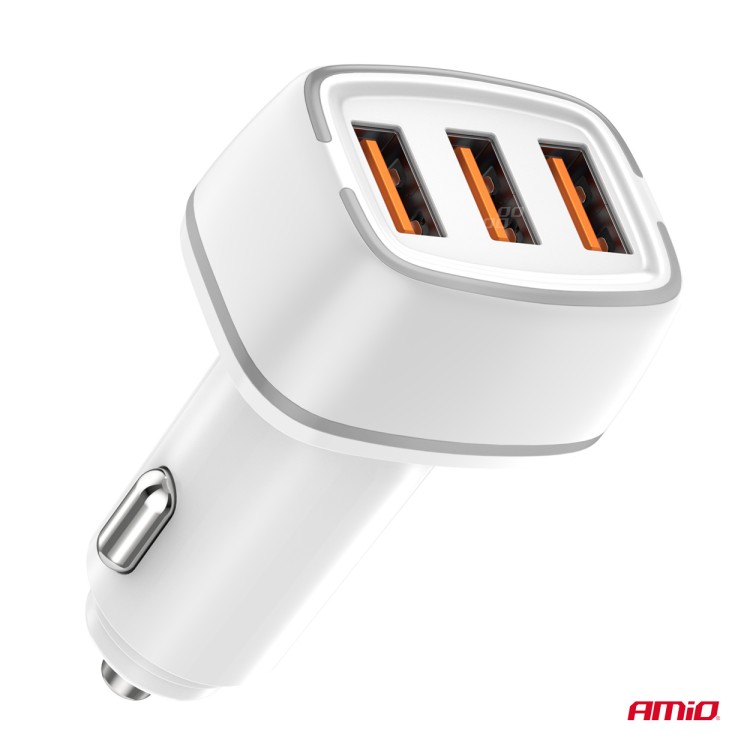Amio - ΦΟΡΤΙΣΤΗΣ ΑΝΑΠΤΗΡΑ 12/24V ΜΕ 3 ΘΥΡΕΣ USB-C+2xUSB 32W 5V/3AQC ΤΑΧΕΙΑΣ ΦΟΡΤΙΣΗΣ ΛΕΥΚΟΣ - 1 ΤΕΜ. (03890/AM) Amio - ΦΟΡΤΙΣΤΗΣ ΑΝΑΠΤΗΡΑ 12/24V ΜΕ 3 ΘΥΡΕΣ USB-C+2xUSB 32W 5V/3AQC ΤΑΧΕΙΑΣ ΦΟΡΤΙΣΗΣ ΛΕΥΚΟΣ - 1 ΤΕΜ. (03890/AM)