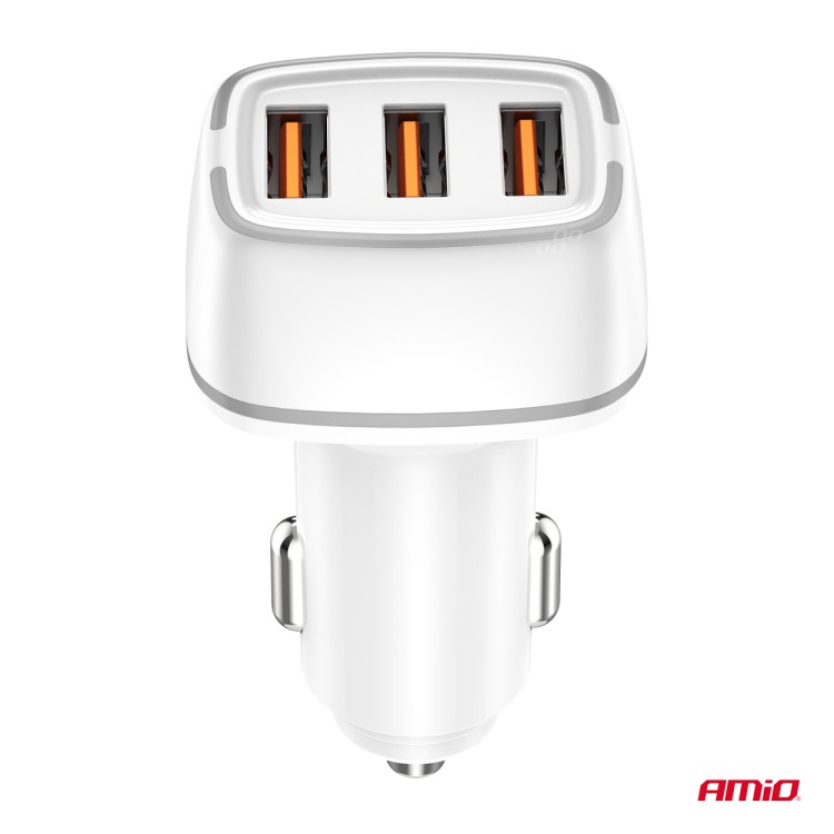 Amio - ΦΟΡΤΙΣΤΗΣ ΑΝΑΠΤΗΡΑ 12/24V ΜΕ 3 ΘΥΡΕΣ USB-C+2xUSB 32W 5V/3AQC ΤΑΧΕΙΑΣ ΦΟΡΤΙΣΗΣ ΛΕΥΚΟΣ - 1 ΤΕΜ. (03890/AM) Amio - ΦΟΡΤΙΣΤΗΣ ΑΝΑΠΤΗΡΑ 12/24V ΜΕ 3 ΘΥΡΕΣ USB-C+2xUSB 32W 5V/3AQC ΤΑΧΕΙΑΣ ΦΟΡΤΙΣΗΣ ΛΕΥΚΟΣ - 1 ΤΕΜ. (03890/AM)