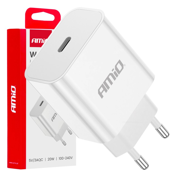 Amio - ΦΟΡΤΙΣΤΗΣ ΚΙΝΗΤΟY ΟΙΚΙΑΚΗ ΠΡΙΖΑ 1ΘΥΡΑ USB-C 20W 5V/3AQC ΛΕΥΚΟΣ - 1 ΤΕΜ. (03891/AM) Amio - ΦΟΡΤΙΣΤΗΣ ΚΙΝΗΤΟY ΟΙΚΙΑΚΗ ΠΡΙΖΑ 1ΘΥΡΑ USB-C 20W 5V/3AQC ΛΕΥΚΟΣ - 1 ΤΕΜ. (03891/AM)
