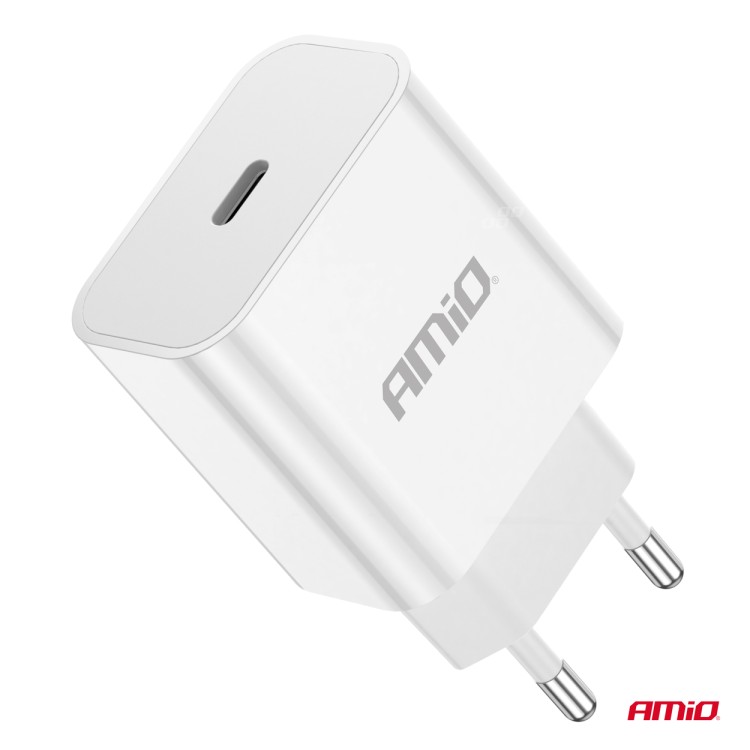 Amio - ΦΟΡΤΙΣΤΗΣ ΚΙΝΗΤΟY ΟΙΚΙΑΚΗ ΠΡΙΖΑ 1ΘΥΡΑ USB-C 20W 5V/3AQC ΛΕΥΚΟΣ - 1 ΤΕΜ. (03891/AM) Amio - ΦΟΡΤΙΣΤΗΣ ΚΙΝΗΤΟY ΟΙΚΙΑΚΗ ΠΡΙΖΑ 1ΘΥΡΑ USB-C 20W 5V/3AQC ΛΕΥΚΟΣ - 1 ΤΕΜ. (03891/AM)