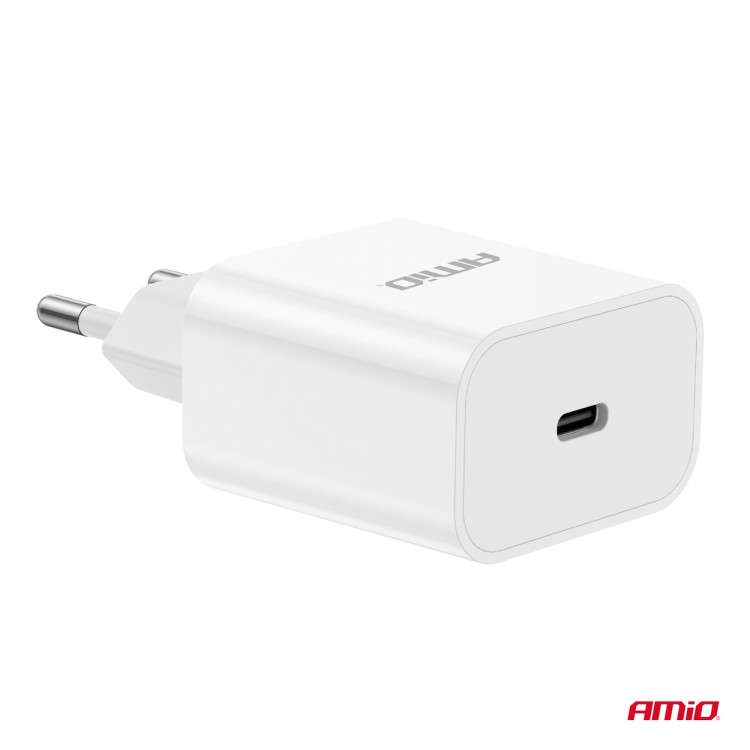 Amio - ΦΟΡΤΙΣΤΗΣ ΚΙΝΗΤΟY ΟΙΚΙΑΚΗ ΠΡΙΖΑ 1ΘΥΡΑ USB-C 20W 5V/3AQC ΛΕΥΚΟΣ - 1 ΤΕΜ. (03891/AM) Amio - ΦΟΡΤΙΣΤΗΣ ΚΙΝΗΤΟY ΟΙΚΙΑΚΗ ΠΡΙΖΑ 1ΘΥΡΑ USB-C 20W 5V/3AQC ΛΕΥΚΟΣ - 1 ΤΕΜ. (03891/AM)