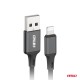 ΚΑΛΩΔΙΑ ΦΟΡΤΙΣΗΣ ΚΑΙ ΜΕΤΑΦΟΡΑΣ ΔΕΔΟΜΕΝΩΝ USB TYPE A ΣΕ APPLE LIGHTING 100CM 2A ΜΑΥΡΟ  ΑΜΙΟ - 1 ΤΕΜ.