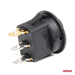 Amio - ΔΙΑΚΟΠΤΗΣ 12V ON/OFF ΣΤΡΟΓΓΥΛΟΣ ΜΕ 3 ΕΠΑΦΕΣ ΚΟΚΚΙΝΟ LED - 1 τεμ. (03961/AM)