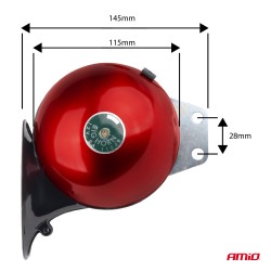Amio - ΚΟΡΝΑ ΣΑΛΙΓΓΑΡΙΑ 12V - 110dB ΚΟΚΚΙΝΟ/ΜΑΥΡΟ - 2 ΤΕΜ. (04075/AM)