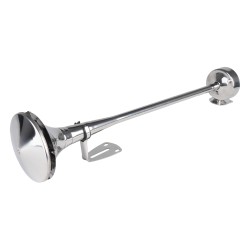 Amio - ΚΟΡΝΑ ΠΝΕΥΜΑΤΙΚΗ ΜΟΝΗ 12/24V 115dB LOW TONE ΜΗΚΟΣ:620mm ΧΡΩΜΙΟ - 1 ΤΕΜ. (04078/AM)