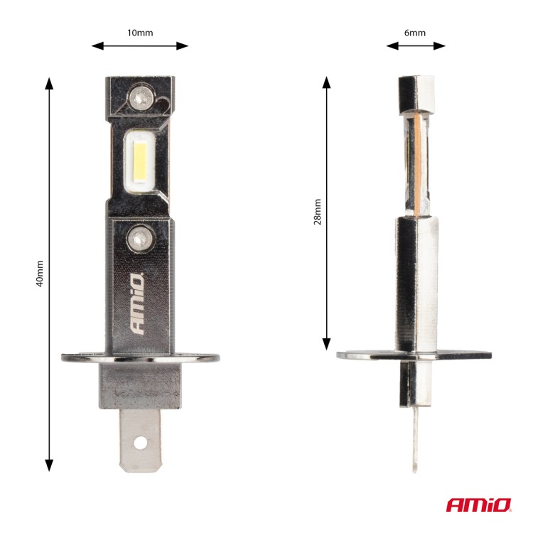Amio - ΛΑΜΠΕΣ LED H1 12V 60W 6.000K 5.600lm +400% CAN-BUS HYBRID SERIES - 2 τεμ. (04112/AM) Amio - ΛΑΜΠΕΣ LED H1 12V 60W 6.000K 5.600lm +400% CAN-BUS HYBRID SERIES - 2 τεμ. (04112/AM)
