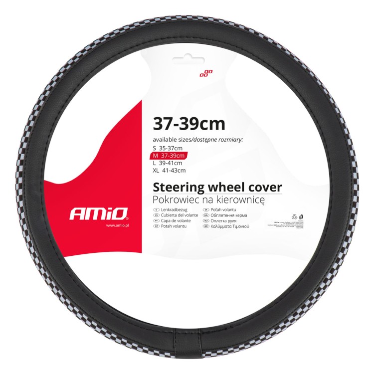 Amio - ΚΑΛΥΜΜΑ ΤΙΜΟΝΙΟΥ SWC-60 (M) 37>39cm ΜΑΥΡΟ ΜΕ ΣΧΕΔΙΟ ΑΣΠΡΟΜΑΥΡΗ ΣΚΑΚΙΕΡΑ - 1 ΤΕΜ. (04170/AM) Amio - ΚΑΛΥΜΜΑ ΤΙΜΟΝΙΟΥ SWC-60 (M) 37>39cm ΜΑΥΡΟ ΜΕ ΣΧΕΔΙΟ ΑΣΠΡΟΜΑΥΡΗ ΣΚΑΚΙΕΡΑ - 1 ΤΕΜ. (04170/AM)