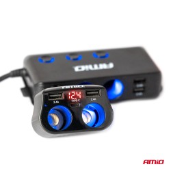 Amio - ΑΝΤΑΠΤΟΡΑΣ ΑΝΑΠΤΗΡΑ ΔΙΠΛΟΣ 12/24V ΜΕ ΒΟΛΤΟΜΕΤΡΟ ΜΕ 3 ΘΥΡΕΣ USB - 1 Τεμ. (04173/AM) Amio - ΑΝΤΑΠΤΟΡΑΣ ΑΝΑΠΤΗΡΑ ΔΙΠΛΟΣ 12/24V ΜΕ ΒΟΛΤΟΜΕΤΡΟ ΜΕ 3 ΘΥΡΕΣ USB - 1 Τεμ. (04173/AM)