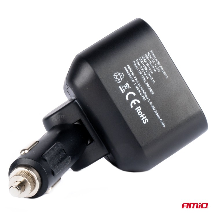 Amio - ΑΝΤΑΠΤΟΡΑΣ ΑΝΑΠΤΗΡΑ ΔΙΠΛΟΣ 12/24V ΜΕ ΒΟΛΤΟΜΕΤΡΟ ΜΕ 3 ΘΥΡΕΣ USB - 1 Τεμ. (04173/AM) Amio - ΑΝΤΑΠΤΟΡΑΣ ΑΝΑΠΤΗΡΑ ΔΙΠΛΟΣ 12/24V ΜΕ ΒΟΛΤΟΜΕΤΡΟ ΜΕ 3 ΘΥΡΕΣ USB - 1 Τεμ. (04173/AM)
