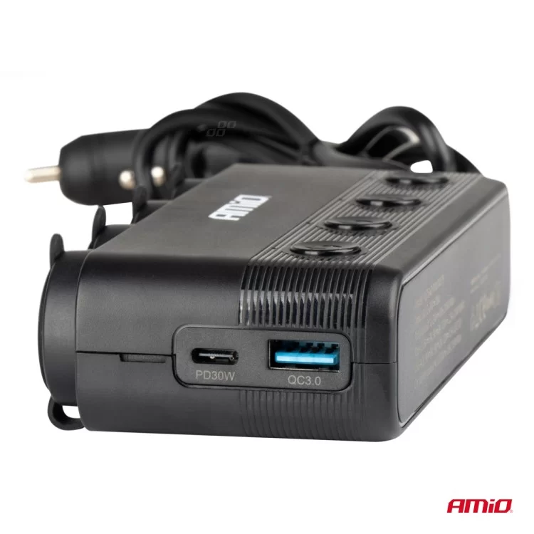 ΑΝΤΑΠΤΟΡΑΣ ΑΝΑΠΤΗΡΑ ΤΕΤΡΑΠΛΟΣ 12/24V 216W MAX ΜΕ 2 ΘΥΡΕΣ USB PD30W/QC3.0 AMIO - 1 Τεμ. ΑΝΤΑΠΤΟΡΑΣ ΑΝΑΠΤΗΡΑ ΤΕΤΡΑΠΛΟΣ 12/24V 216W MAX ΜΕ 2 ΘΥΡΕΣ USB PD30W/QC3.0 AMIO - 1 Τεμ.