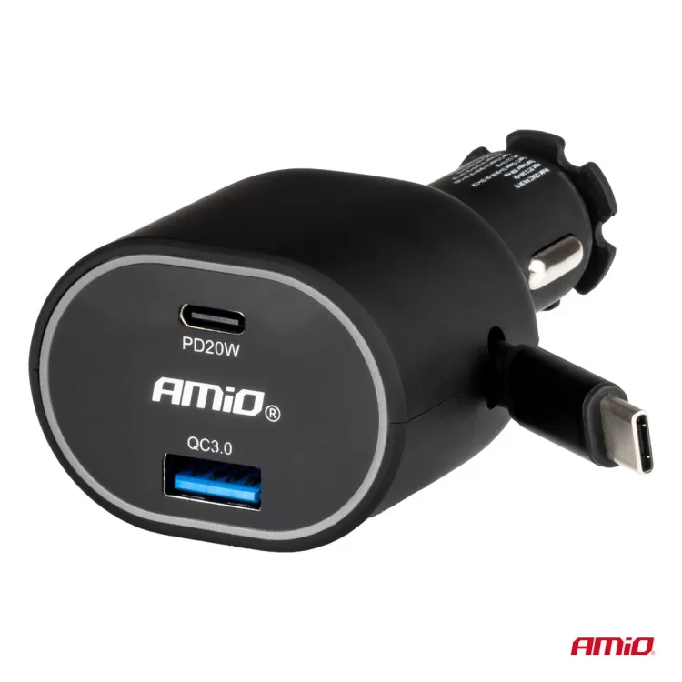 ΦΟΡΤΙΣΤΗΣ ΑΝΑΠΤΗΡΑ ΜΕ 2 ΘΥΡΕΣ USB-C 20W+USB-A QUICK CHARGE 3.0 ΜΕ ΚΑΛΩΔΙΟ USB-C 30W ΜΑΥΡΟ AMIO - 1 Τεμ. ΦΟΡΤΙΣΤΗΣ ΑΝΑΠΤΗΡΑ ΜΕ 2 ΘΥΡΕΣ USB-C 20W+USB-A QUICK CHARGE 3.0 ΜΕ ΚΑΛΩΔΙΟ USB-C 30W ΜΑΥΡΟ AMIO - 1 Τεμ.