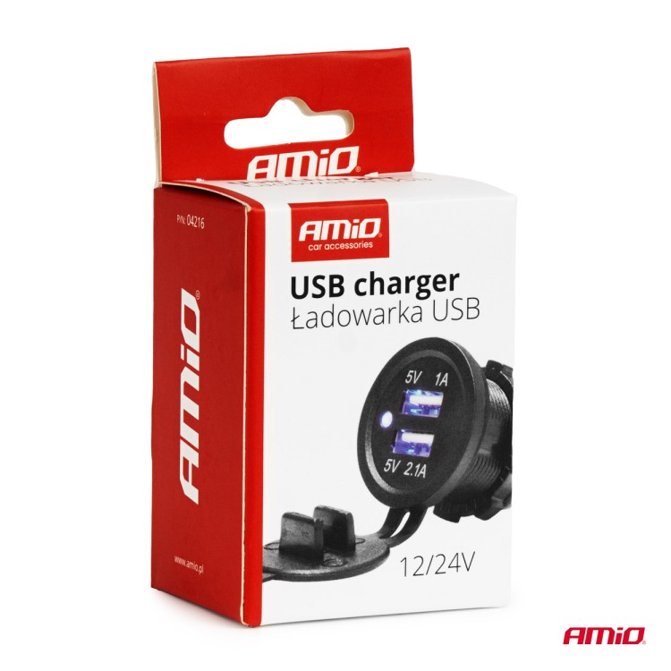 Amio - ΠΡΙΖΑ ΜΕ 2 ΘΥΡΕΣ USB ΚΑΙ ΚΑΠΑΚΙ ΜΑΥΡΗ 12/24V 3.1A ΑΔΙΑΒΡΟΧΗ ΜΕ ΜΠΛΕ LED ΦΩΣ ΕΝΔΕΙΞΗΣ - 1 ΤΕΜ. (04216/AM) Amio - ΠΡΙΖΑ ΜΕ 2 ΘΥΡΕΣ USB ΚΑΙ ΚΑΠΑΚΙ ΜΑΥΡΗ 12/24V 3.1A ΑΔΙΑΒΡΟΧΗ ΜΕ ΜΠΛΕ LED ΦΩΣ ΕΝΔΕΙΞΗΣ - 1 ΤΕΜ. (04216/AM)